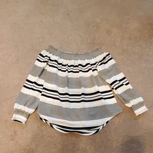 Striped off shoulder shirt